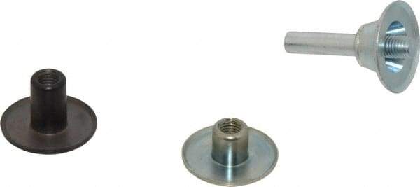 3M - 1/4" Shank Diam Unitized Deburring Wheel Mandrel - Compatible with 2" - 4" Diam x 1/8" Wide x 3/8" Hole Deburring Wheels - Apex Tool & Supply