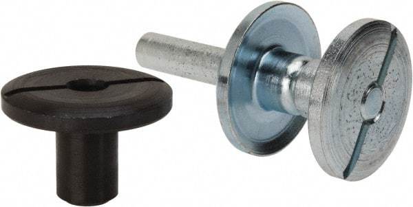 3M - 1/4" Shank Diam Unitized Deburring Wheel Mandrel - Compatible with 2" - 4" Diam x 3/4" Wide x 3/8" Hole Deburring Wheels - Apex Tool & Supply