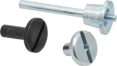 3M - 1/8" Shank Diam Unitized Deburring Wheel Mandrel - Compatible with 1" - 2" Diam x 1/8" Wide x 3/16" Hole Deburring Wheels - Apex Tool & Supply