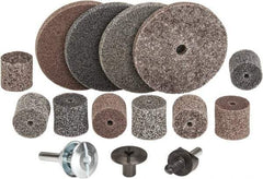 3M - 14 Piece Deburring Kit - 1 & 3" Diam Unitized Wheels in Fine, Medium & Coarse Grades, 1/4" Inch Shank Diam, Aluminum Oxide, Silicon Carbide, Mandrel Connection, Shank Included - Apex Tool & Supply