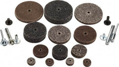 3M - 30 Piece Deburring Kit - 1/2, 1, 1-1/2 & 2" Diam Unitized Wheels in Fine, Medium & Coarse Grades, 1/8 & 1/4" Shank Diam, Aluminum Oxide & Silicon Carbide - Apex Tool & Supply