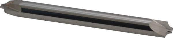 Accupro - 0.078" Radius, 1/4" Mill Diam, 2 Flute Solid Carbide Corner Rounding End Mill - Double End, Uncoated, 2-1/2" OAL, 1/4" Shank Diam - Apex Tool & Supply