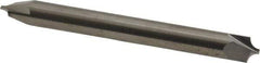 Accupro - 0.094" Radius, 1/4" Mill Diam, 2 Flute Solid Carbide Corner Rounding End Mill - Double End, Uncoated, 2-1/2" OAL, 1/4" Shank Diam - Apex Tool & Supply