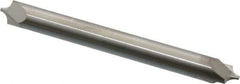 Accupro - 0.1" Radius, 1/4" Mill Diam, 2 Flute Solid Carbide Corner Rounding End Mill - Double End, Uncoated, 2-1/2" OAL, 1/4" Shank Diam - Apex Tool & Supply