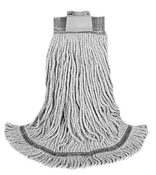 Rubbermaid - 5" Red Head Band, Large Blended Fiber Loop End Mop Head - 4 Ply, Use for General Purpose - Apex Tool & Supply