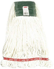 Rubbermaid - 5" Green Head Band, Medium Blended Fiber Loop End Mop Head - 4 Ply, Use for General Purpose - Apex Tool & Supply