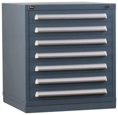 Vidmar - 5 Drawer, Preconfigured Modular Storage Cabinet - Steel, 30" Wide x 27-3/4" Deep x 33" High, Light Blue - Apex Tool & Supply