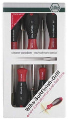 Wiha - 5 Piece 5 to 11mm Nutdriver Set - Solid Shaft, Ergonomic Handle - Apex Tool & Supply