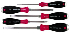 Wiha - 5 Piece Phillips & Slotted Screwdriver Set - Round Shank, Ergonomic Handle - Apex Tool & Supply