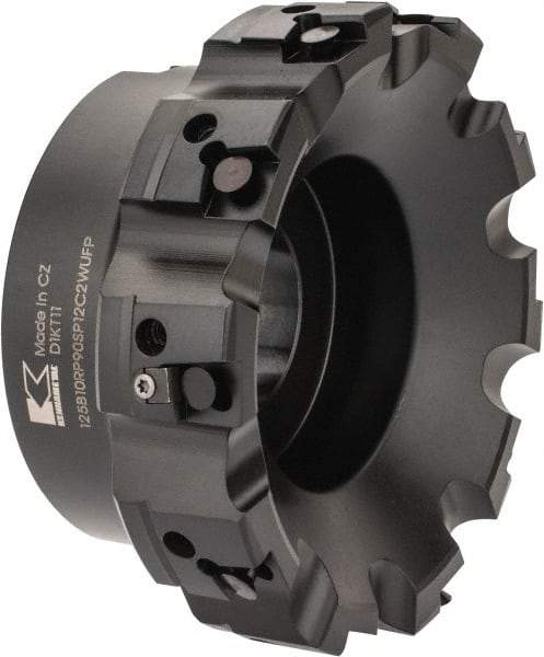 Kennametal - 10 Inserts, 5" Cut Diam, 1-1/2" Arbor Diam, 0.236" Max Depth of Cut, Indexable Square-Shoulder Face Mill - 0/90° Lead Angle, 2-3/8" High, SPHX 1205... Insert Compatibility, Series Fix-Perfect - Apex Tool & Supply
