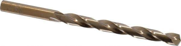Interstate - 9/32" 135° Cobalt Jobber Drill - Bright Finish, Right Hand Cut, Spiral Flute, 4-1/4" OAL, Split Point - Apex Tool & Supply