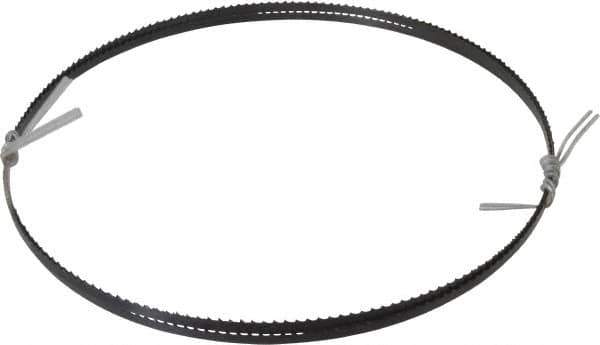 Disston - 6 TPI, 7' 9-1/2" Long x 1/4" Wide x 0.025" Thick, Welded Band Saw Blade - Carbon Steel, Toothed Edge, Raker Tooth Set, Hard Back, Contour Cutting - Apex Tool & Supply