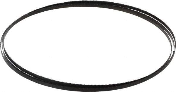 Disston - 14 TPI, 7' 9-1/2" Long x 1/4" Wide x 0.025" Thick, Welded Band Saw Blade - Carbon Steel, Toothed Edge, Raker Tooth Set, Hard Back, Contour Cutting - Apex Tool & Supply