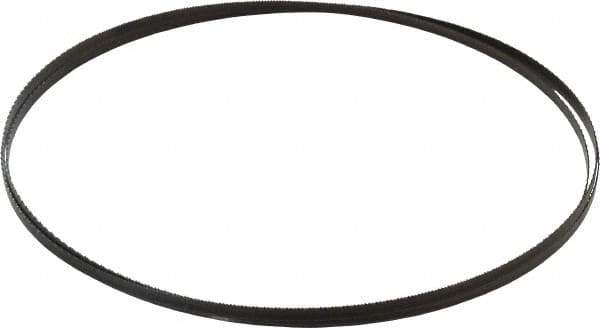 Disston - 18 TPI, 7' 9-1/2" Long x 1/4" Wide x 0.025" Thick, Welded Band Saw Blade - Carbon Steel, Toothed Edge, Raker Tooth Set, Hard Back, Contour Cutting - Apex Tool & Supply