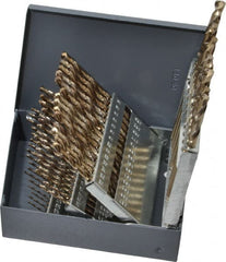 Interstate - 135° Point, Bright Finish, Cobalt Jobber Length Drill Bit Set - Apex Tool & Supply
