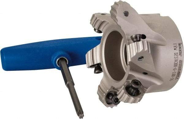 Iscar - 2.37" Cut Diam, 0.315" Max Depth, 1" Arbor Hole, 6 Inserts, RC.. 1607 Insert Style, Indexable Copy Face Mill - FRW Cutter Style, 1-3/4 High, Series MillShred - Apex Tool & Supply