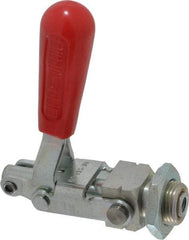 De-Sta-Co - 299 Lb Load Capacity, Threaded Base, Carbon Steel, Standard Straight Line Action Clamp - 0.44" Plunger Diam, Straight Handle - Apex Tool & Supply