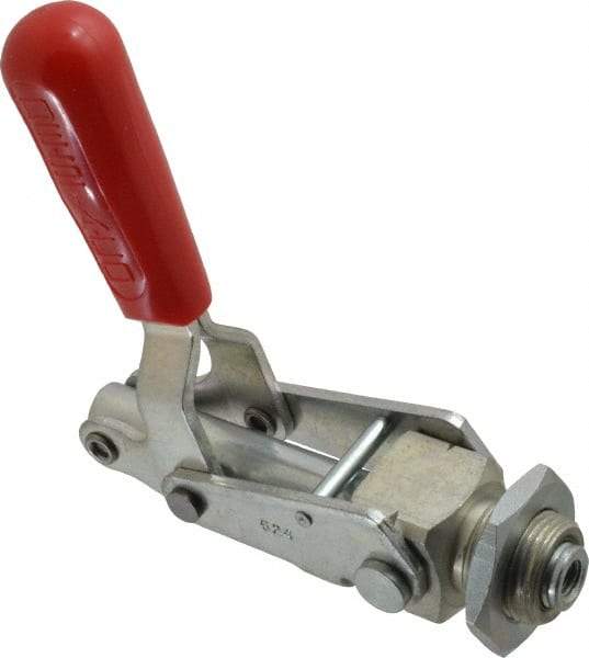 De-Sta-Co - 700 Lb Load Capacity, Mounting Plate Base, Carbon Steel, Standard Straight Line Action Clamp - 0.62" Plunger Diam, Straight Handle - Apex Tool & Supply