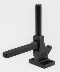 De-Sta-Co - 600 Lb Holding Capacity, Vertical Handle, Manual Hold Down Toggle Clamp - 95° Handle Movement, 95° Bar Opening, Solid Bar, Flanged Base, Electro-Plated Zinc, Carbon Steel - Apex Tool & Supply