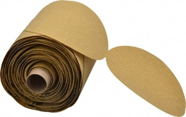 3M - 5" Diam, 80 Grit FEPA, Aluminum Oxide Adhesive PSA Disc - Medium Grade, Gold, A Weighted Backing, Flexible, Use with Random Orbital Sanders - Apex Tool & Supply