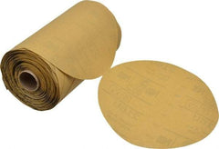 3M - 6" Diam, 400 Grit FEPA, Aluminum Oxide Adhesive PSA Disc - Extra Fine Grade, Gold, A Weighted Backing, Flexible, Use with Random Orbital Sanders - Apex Tool & Supply