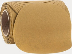 3M - 8" Diam, 150 Grit FEPA, Aluminum Oxide Adhesive PSA Disc - Very Fine Grade, Gold, A Weighted Backing, Flexible, Use with Random Orbital Sanders - Apex Tool & Supply