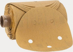 3M - 5" Diam, 400 Grit FEPA, Aluminum Oxide Adhesive PSA Disc - Extra Fine Grade, Gold, A Weighted Backing, Flexible, Use with Random Orbital Sanders - Apex Tool & Supply