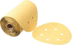 3M - 6" Diam, 400 Grit FEPA, Aluminum Oxide Adhesive PSA Disc - Super Fine Grade, Gold, A Weighted Backing, Flexible, Use with Random Orbital Sanders - Apex Tool & Supply