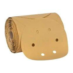 3M - 6" Diam, 180 Grit FEPA, Aluminum Oxide Adhesive PSA Disc - Very Fine Grade, Gold, A Weighted Backing, Flexible, Use with Random Orbital Sanders - Apex Tool & Supply