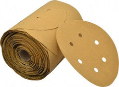 3M - 6" Diam, 80 Grit FEPA, Aluminum Oxide Adhesive PSA Disc - Medium Grade, Gold, A Weighted Backing, Flexible, Use with Random Orbital Sanders - Apex Tool & Supply