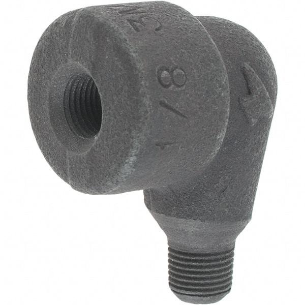 Made in USA - Size 1/8", Class 3,000, Forged Carbon Steel Black Pipe 90° Street Elbow - 3,000 psi, Threaded End Connection - Apex Tool & Supply