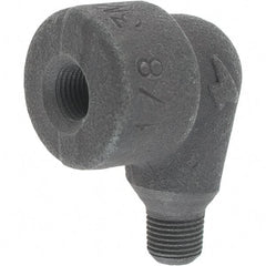 Made in USA - Size 1/8", Class 3,000, Forged Carbon Steel Black Pipe 90° Street Elbow - 3,000 psi, Threaded End Connection - Apex Tool & Supply