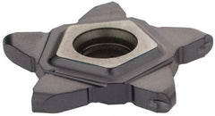 Iscar - PENTA24N239 IC908 Grade, 0.0941" Cutting Width, Carbide Cutoff Insert - Neutral Lead Angle, 0.0469" Cnr Rad, TiAlN Coated - Apex Tool & Supply