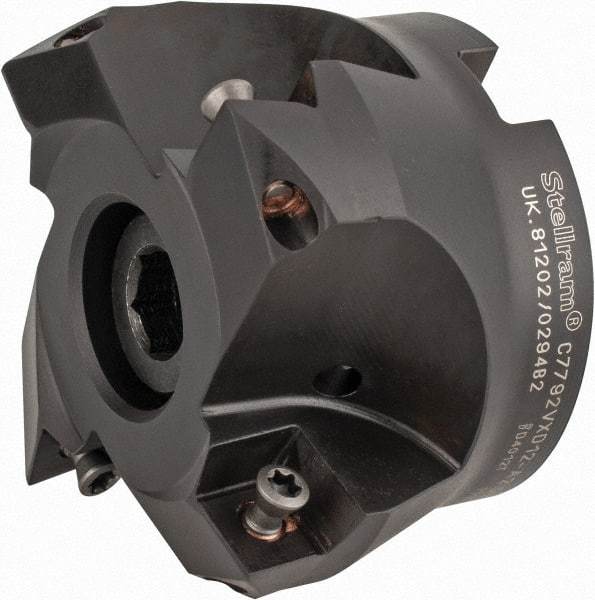 Kennametal - 2-1/2" Cut Diam, 0.098" Max Depth, 1" Arbor Hole, 4 Inserts, XD 12 Insert Style, Indexable Copy Face Mill - C7792VXD12-A2.50Z04R Cutter Style, 1.574" High, Through Coolant, Series 7792 - Apex Tool & Supply