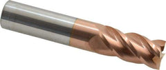 Accupro - 16mm, 32mm LOC, 16mm Shank Diam, 89mm OAL, 4 Flute, Solid Carbide Square End Mill - Single End, TiCN Finish, Spiral Flute, 40° Helix, Centercutting, Right Hand Cut, Right Hand Flute - Apex Tool & Supply