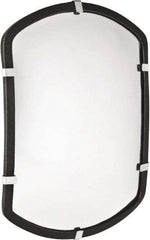 PRO-SAFE - Indoor Rectangular Convex Safety, Traffic & Inspection Mirrors - Acrylic Lens, Laminated Hardboard Backing, 20" High, 28' Max Covered Distance - Apex Tool & Supply