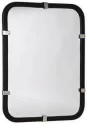 PRO-SAFE - Indoor/Outdoor Rectangular Flat Safety, Traffic & Inspection Mirrors - Shatter-Resistant Glass Lens, Laminated Hardboard Backing, 12" High - Apex Tool & Supply