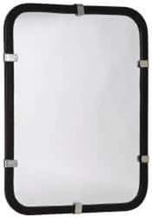 PRO-SAFE - Indoor/Outdoor Rectangular Flat Safety, Traffic & Inspection Mirrors - Shatter-Resistant Glass Lens, Laminated Hardboard Backing, 16" High - Apex Tool & Supply