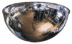 PRO-SAFE - Indoor & Outdoor Full Dome Dome Safety, Traffic & Inspection Mirrors - Acrylic Lens, Steel Backing, 18" Diam, 20' Max Covered Distance - Apex Tool & Supply