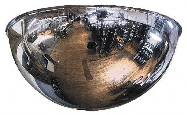 PRO-SAFE - Indoor Full Dome Dome Safety, Traffic & Inspection Mirrors - Polycarbonate Lens, 18" Diam, 20' Max Covered Distance - Apex Tool & Supply