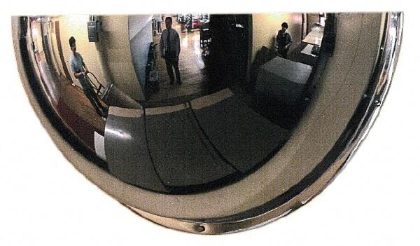 PRO-SAFE - Indoor Half Dome Dome Safety, Traffic & Inspection Mirrors - Polycarbonate Lens, 26" Diam, 28' Max Covered Distance - Apex Tool & Supply