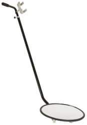 PRO-SAFE - Indoor Round Portable Inspection Safety, Traffic & Inspection Mirrors - Glass Lens, Steel Backing, 11" Diam x 36-60" High - Apex Tool & Supply