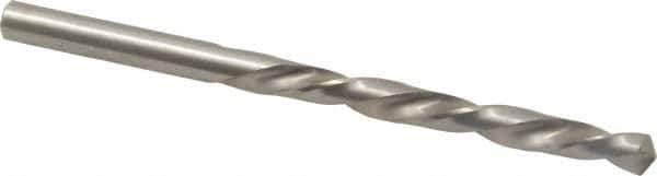 Made in USA - Letter E (1/4) 118° High Speed Steel Jobber Drill - Bright Finish, Left Hand Cut, Spiral Flute, Straight Shank, 4" OAL, Standard Point - Apex Tool & Supply