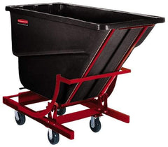 Rubbermaid - 1,000 Lb Load Capacity, 1 Cu Yd, Polyethylene Self-Dumping Hopper - 26-1/4" Wide x 55" Long x 52-3/4" High, Black - Apex Tool & Supply