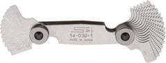 SPI - 28 Leaf, 1/4 to 2.5mm Pitch Range, Steel Screw Pitch Gage - 60° Thread Angle - Apex Tool & Supply