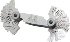 SPI - 51 Leaf, 4 to 84 TPI Range, Steel Screw Pitch Gage - 60° Thread Angle - Apex Tool & Supply