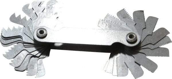 SPI - 30 Leaf, 4 to 42 TPI Range, Steel Screw Pitch Gage - 60° Thread Angle - Apex Tool & Supply