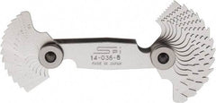 SPI - 28 Leaf, 4 to 80 TPI Range, Steel Screw Pitch Gage - 60° Thread Angle - Apex Tool & Supply