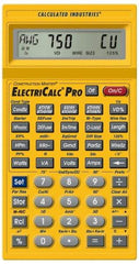 Calculated Industries - 8-Digit LCD with Annunciator-Legends 30 Function Handheld Calculator - 5/8" x 2-1/2" (15.88mm x 63.5mm) Display Size, Yellow, CR-2032 Powered, 9" Long x 8-1/2" Wide x 1-1/2" High - Apex Tool & Supply