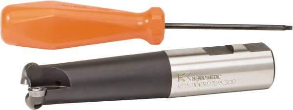 Kennametal - 3/4" Cut Diam, 1" Shank Diam, 5.28" OAL, Indexable Ball Nose End Mill - Apex Tool & Supply